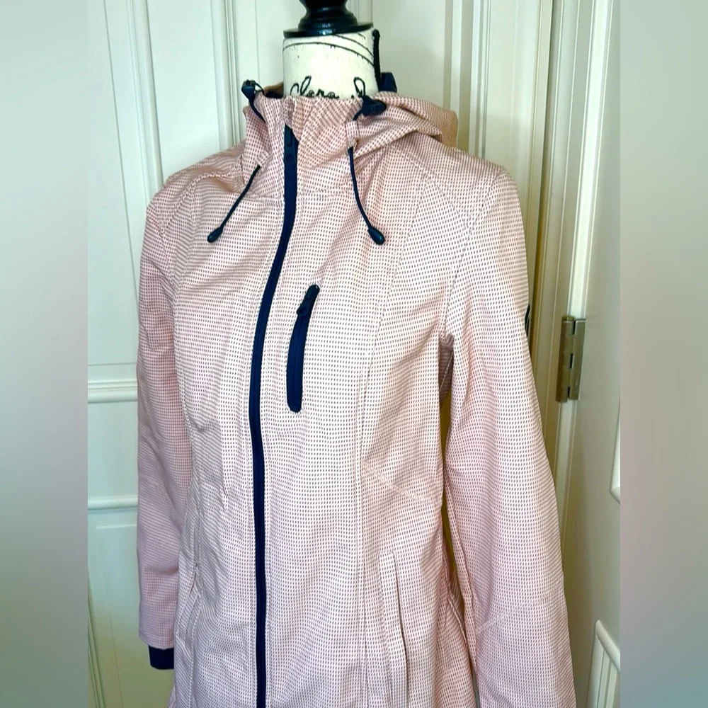 🌸 Nautica Softshell Rain Jacket – Pink w/ Black Polka Dots | Size S | Spring - Picture 3 of 12